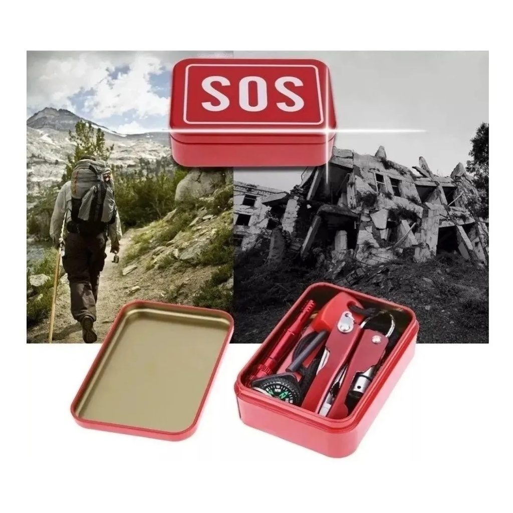 Kit Sobrevivência Sos Selva Escoteiro Emergência + Cartão