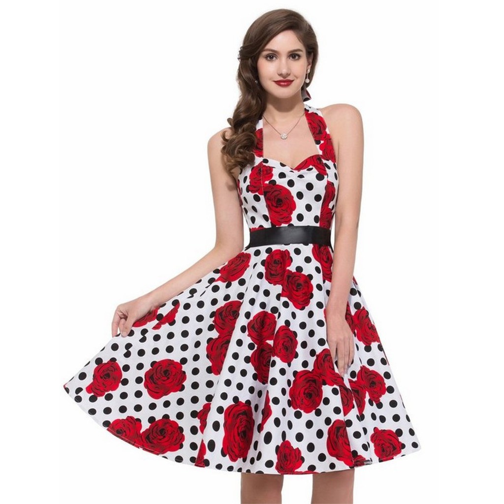 Vestido Bolinha Anos 60 ou 70 Para Festa Retrô Vintage Baile