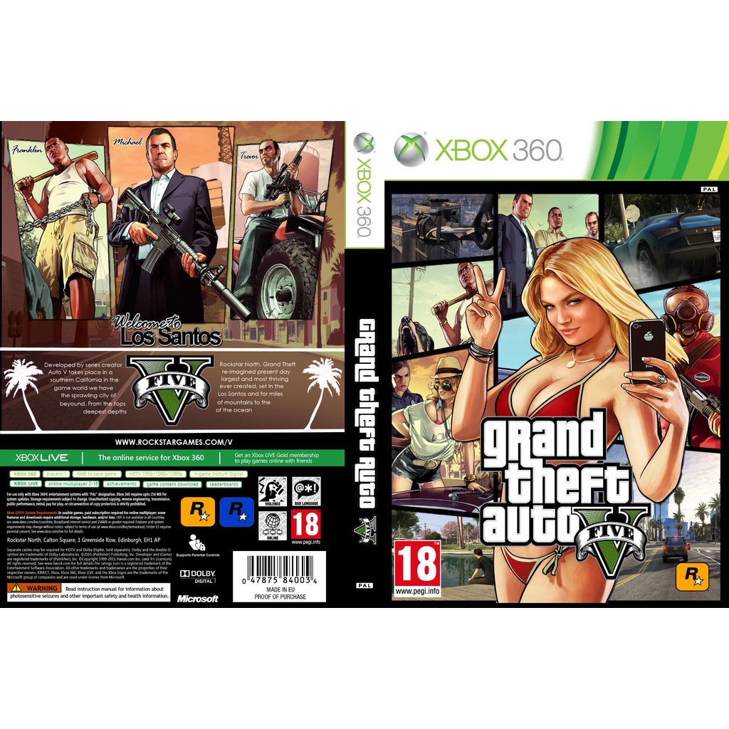Grand Theft Auto V Xbox 360 - Mídia Física