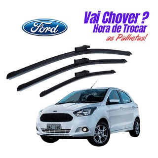 Kit Palheta Limpador Parabrisa Dianteiro + Traseiro Ford Ka Novo 2014 A 2020 PROMOÇÃO SHOPEE