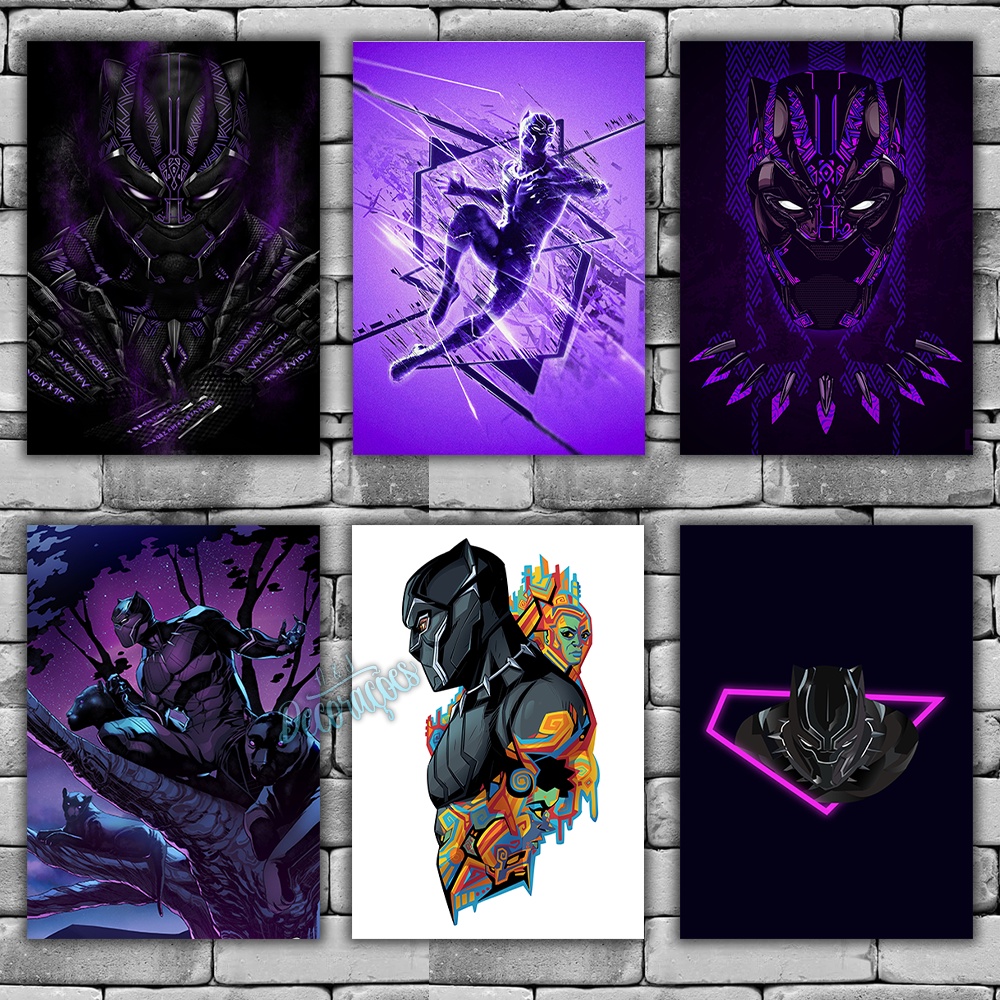 Placas Decorativas Quadros Pantera Negra 01 a 15 - Heróis Marvel Filmes HQ
