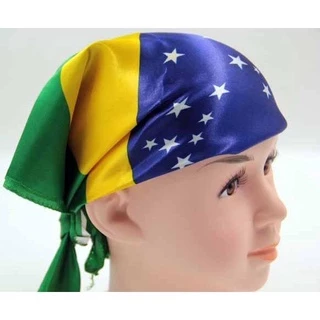 Bandana Bandeira Brasil 55x55 Copa do Mundo Torcedor Quadrado