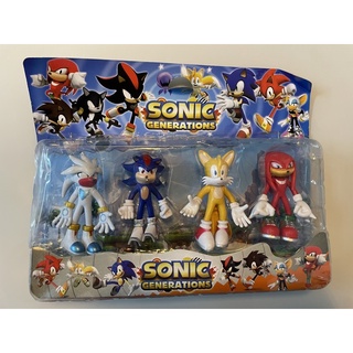 4 Bonecos Sonic 3 De Cm E Outro De 15cm Presente Crianças