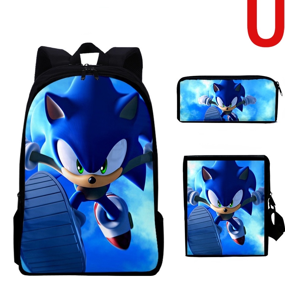 57 Pçs/set Super Sonic 3d Imprimir Mochila Escolar Mochila P