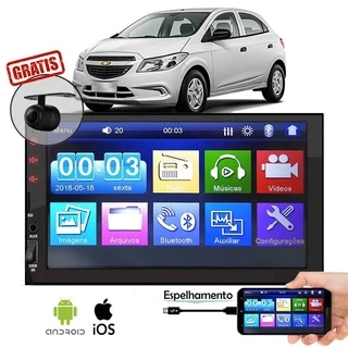 Central Multimídia Mp5 Onix Joy 2012 2014 2015 2016 2017 2018 2019 Câmera Ré Bluetooth Espelha Kit
