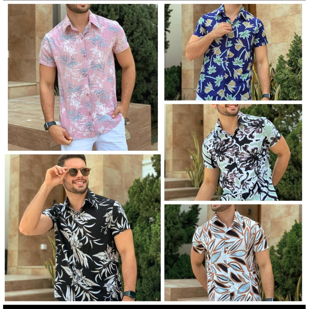 Camisa viscose floral hot sale masculina