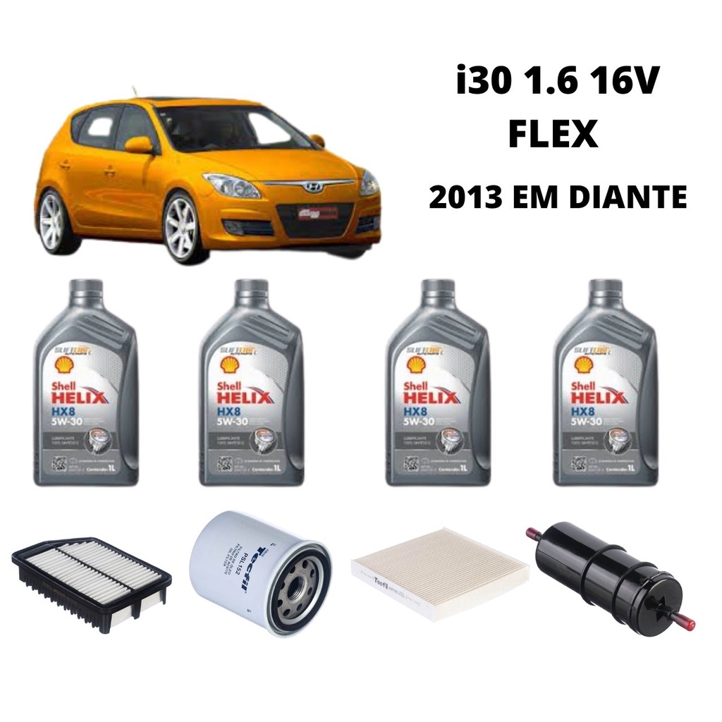 KIT REVISÃO TROCA DE OLEO i30 1.6 2013 EM DIANTE SHELL | Shopee Brasil