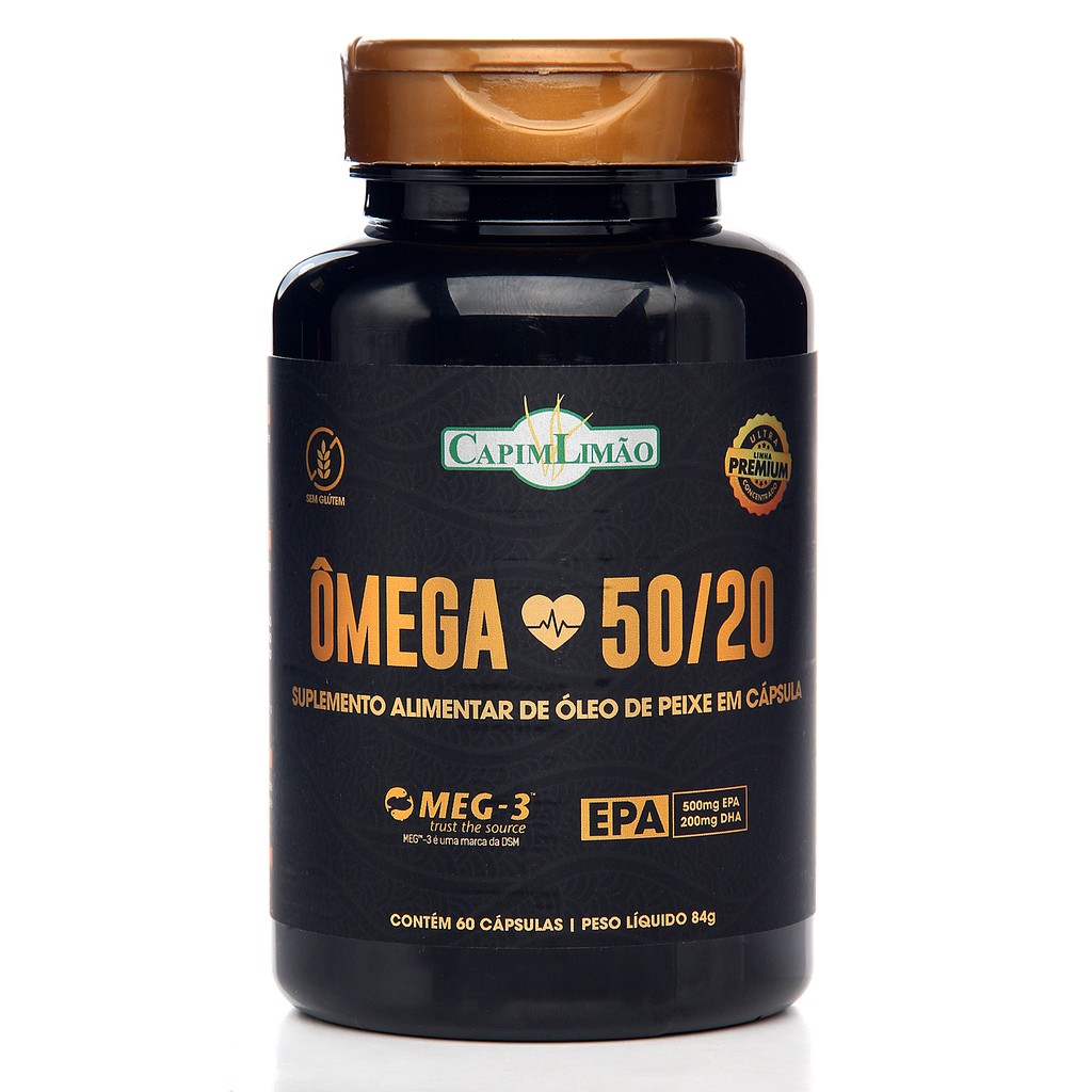 Omega Cardio 50/20 Capim Limão com Selo MEG-3 60 capsulas | Shopee Brasil