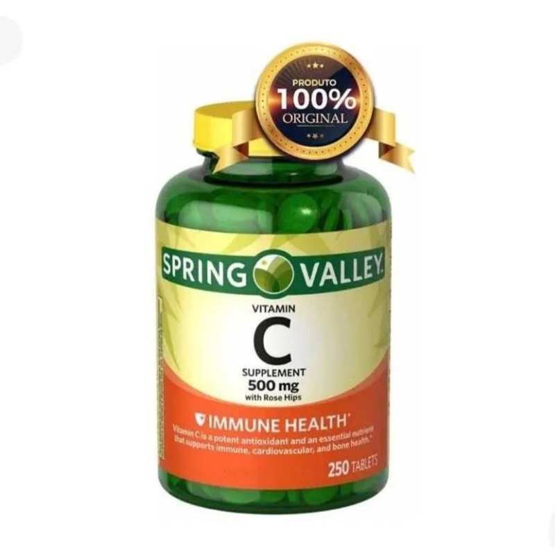 Spring Valley Vitamin C with Rose Hips Supplement, 500 mg, 100 Tablets