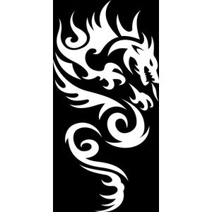 Autocollant sticker dragon tribal ying yang r2 - Beaux-Arts et Loisirs créatifs