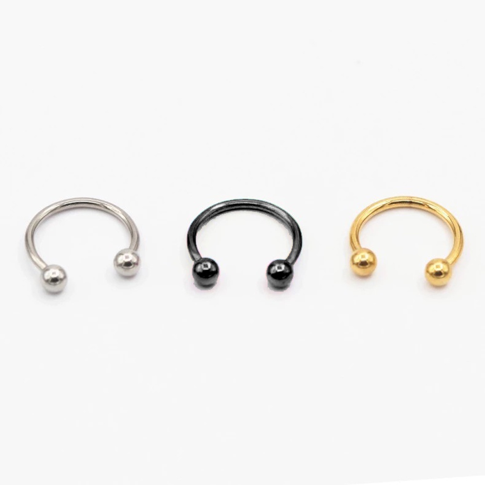 3 piercing feminino masculino brinco em aço inox prata dourado preto ferradura