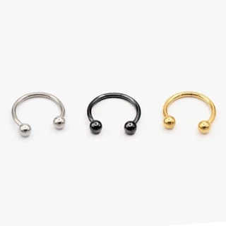 3 piercing feminino masculino brinco em aço inox prata dourado preto ferradura