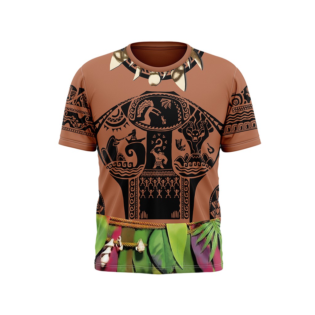 Fantasia de moana maui com camiseta e calça, cosplay para adulto e