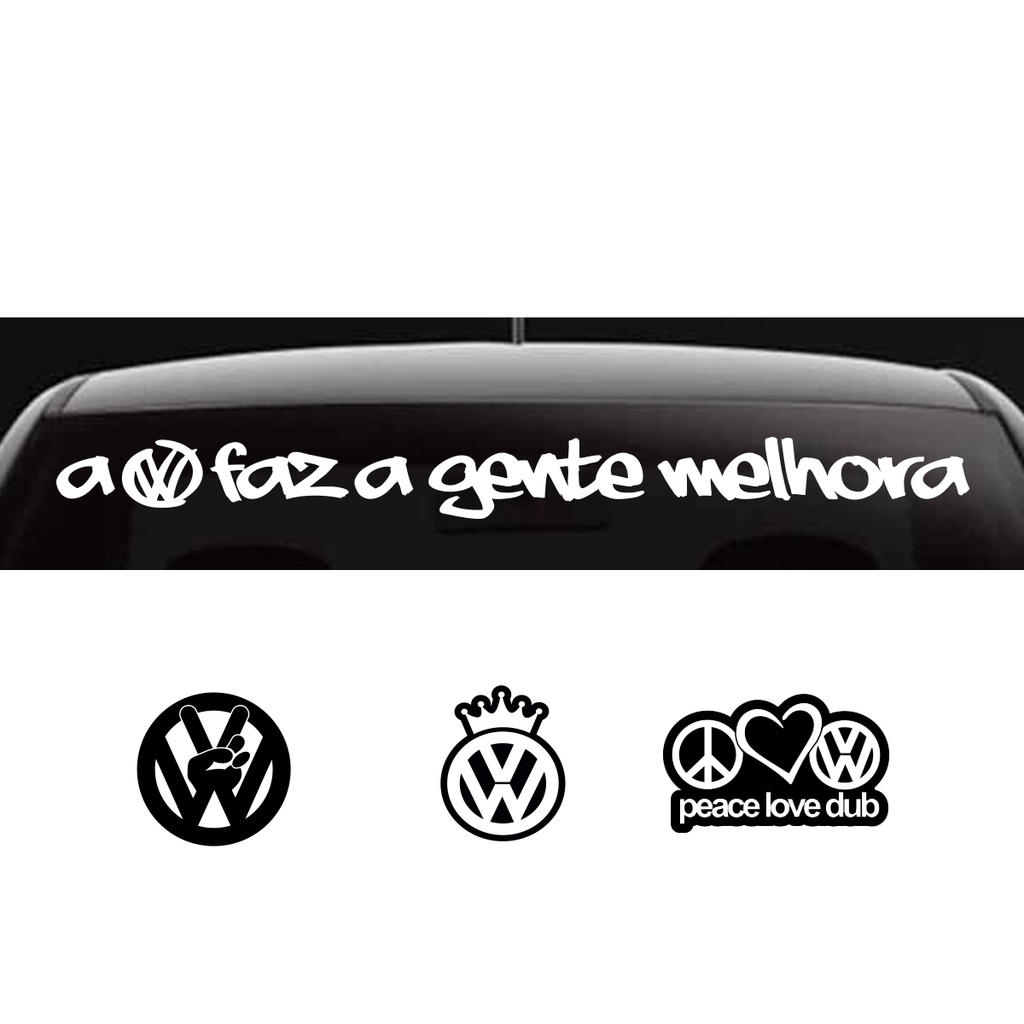 Adesivos Volkswagem Parabrisa Coroa Rebaixado Som 4 Unid. | Shopee Brasil