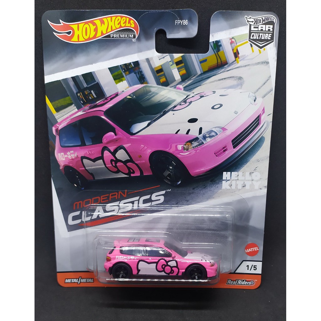 Voiture Hot Wheels Honda Civic EG Hello Kitty - Série Car Culture - Échelle 1/64 - Neuf