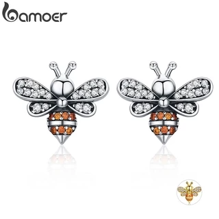 Bamoer Alta Qualidade 925 Jóias De Prata Bee Story Exquisite Stud Brincos Para As Mulheres Moda SCE344 em Oferta na Shopee