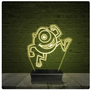 Led Luminária Acrílico Abajur - monstros sa mike wazowski