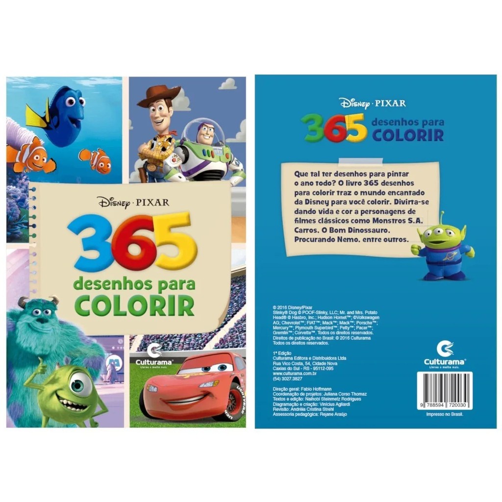 365 Desenhos para Colorir Disney Pixar