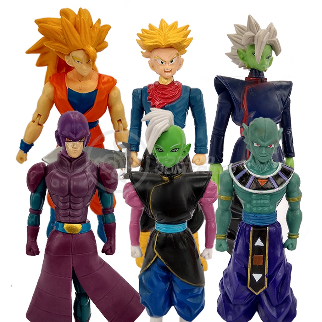 Kit 6 Bonecos Dragon Ball Super Goku SSJ3, Zamasu - Fusão, Trunks, Hit ...