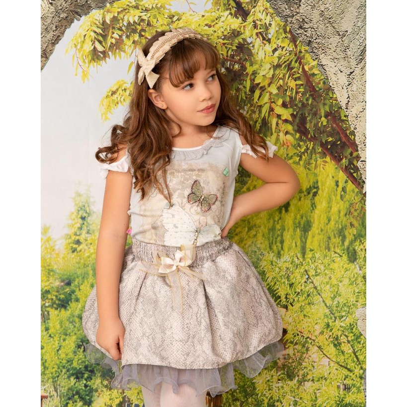 Conjunto de saia e blusa infantil hot sale para festa