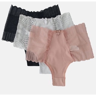 Kit com 5 Calcinhas cinta luxo calcinha cintura alta para gestante calsinha cinta rendada