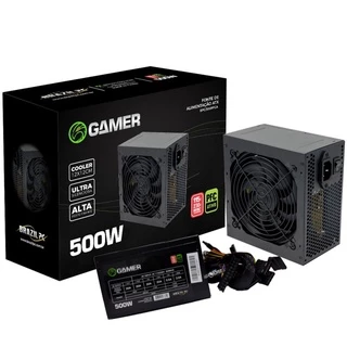 Fonte de Alimentação Atx PC Gamer 500w Reais PFC Ativo Bivolt Automatico
