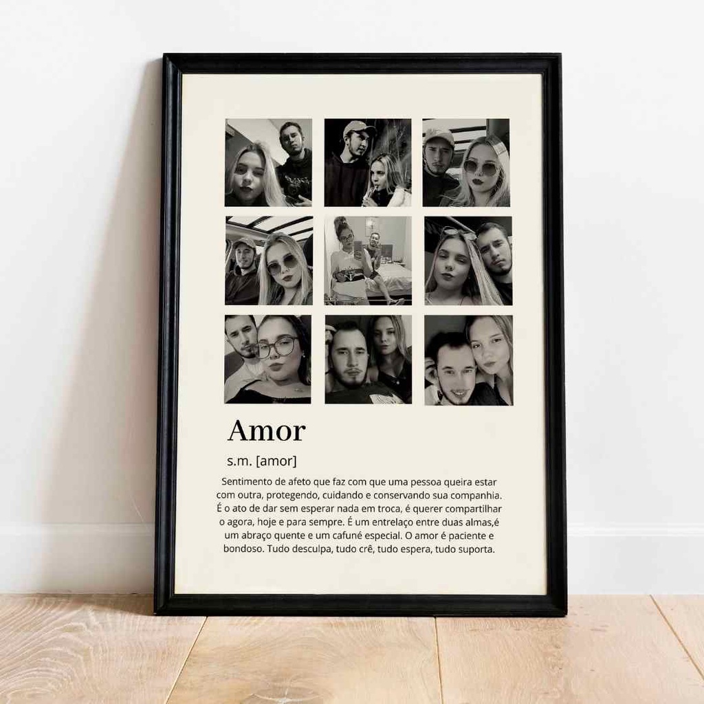 Quadro definição do amor - Clássico PERSONALIZADO