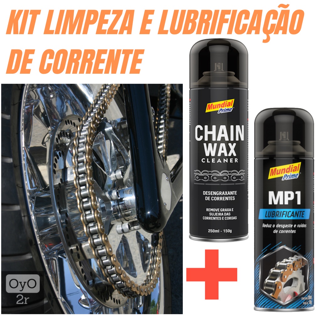 Kit Limpeza e Lubrificação de corrente relação de moto - Lubrificante e ...
