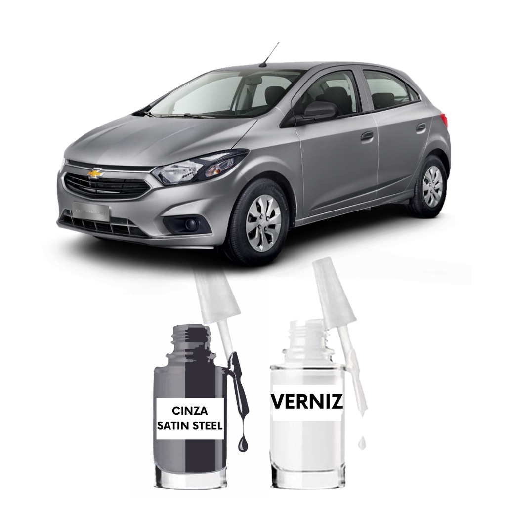 Tinta Tira Risco Chevrolet Onix Lt 2023 Cinza Satin Steel