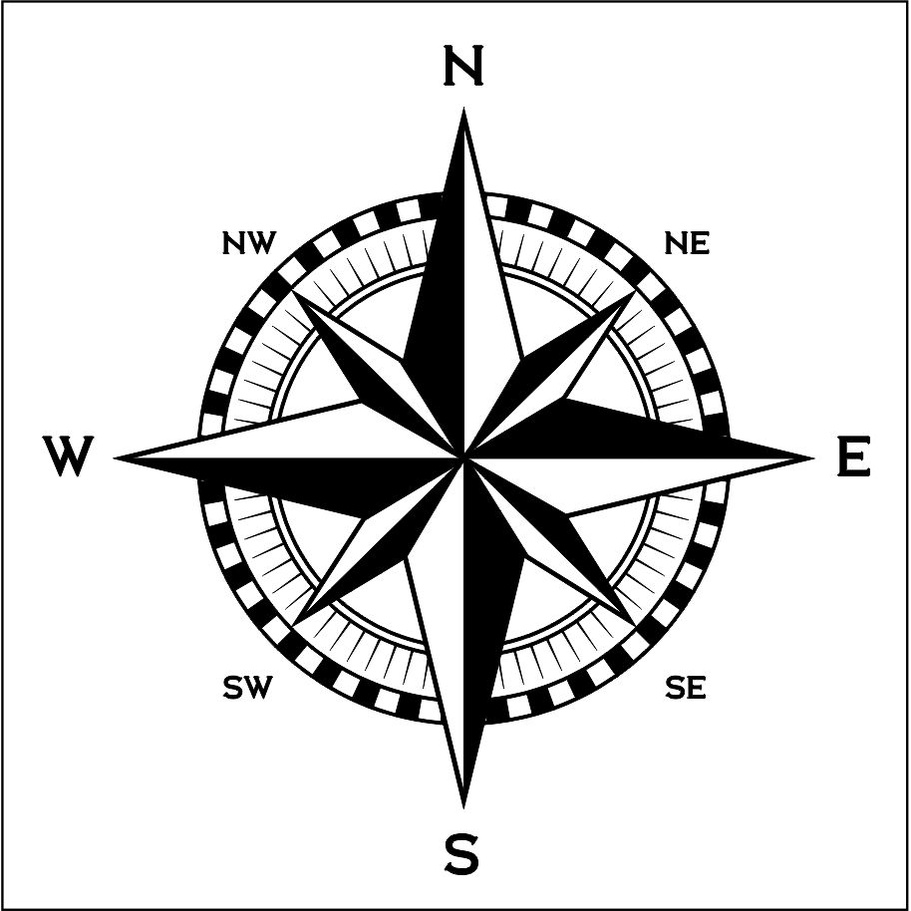 Adesivo Bússola Rosa Dos Ventos Mitsubishi Triton 40cm