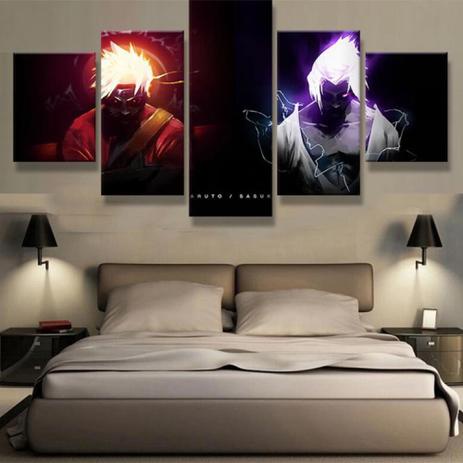 Naruto Uzumaki Purple Light (5 Panel) Anime Wall Art