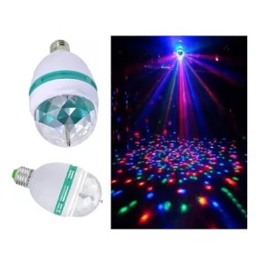 Lampada Led Giratoria Rgb Colorido Bola Maluca Bivolt com Bocal