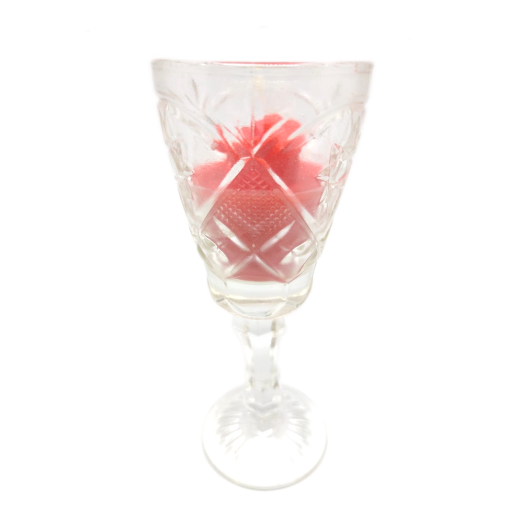 Vela Aromatica Mini Taça Vermelha Ds-9707 Vidro Perfumada