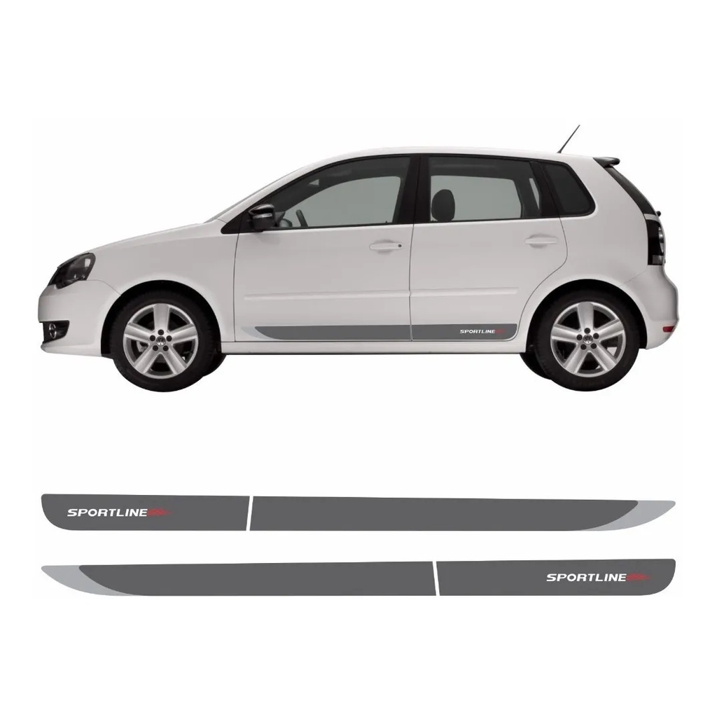 Kit Adesivos Faixas Laterais Sportline Polo 2012 Volkswagen