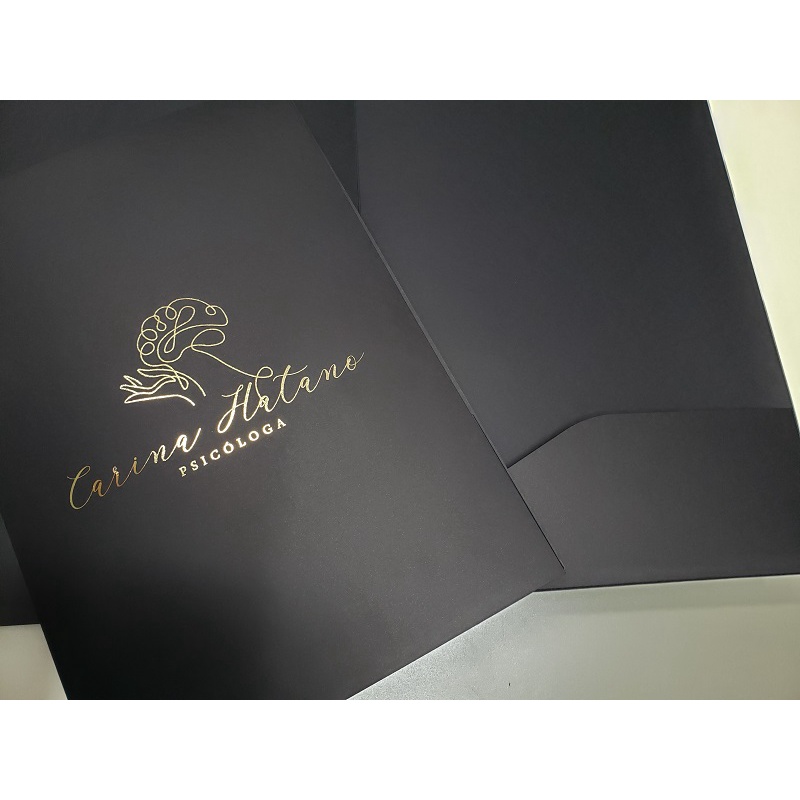 5 Pastas Personalizadas com Bolso e Hot Stamping no Logo - Contrato, Advogado, Medico, Dentista