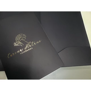 5 Pastas Personalizadas com Bolso e Hot Stamping no Logo - Contrato, Advogado, Medico, Dentista