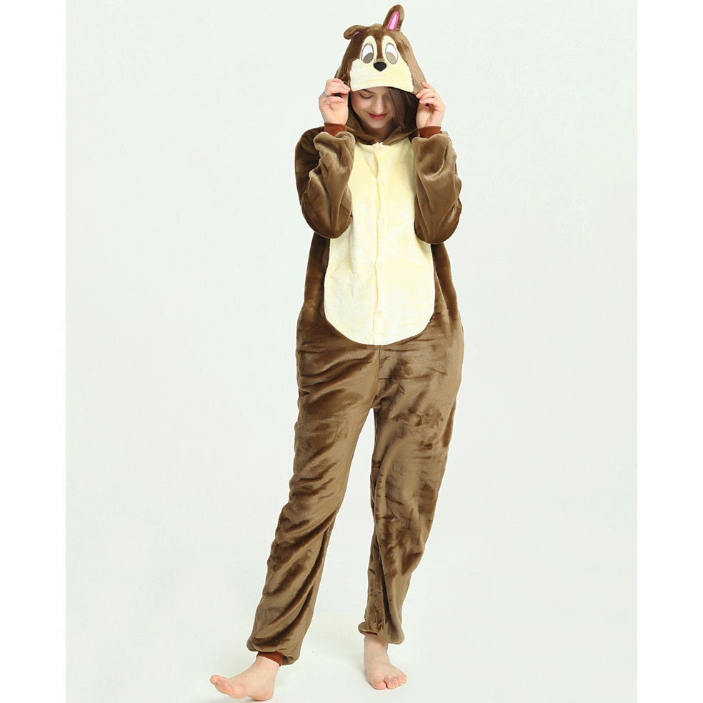 Pijama Para As Mulheres Kigurumi Adultos Chipmunk Onesie Anime Trajes Cosplay