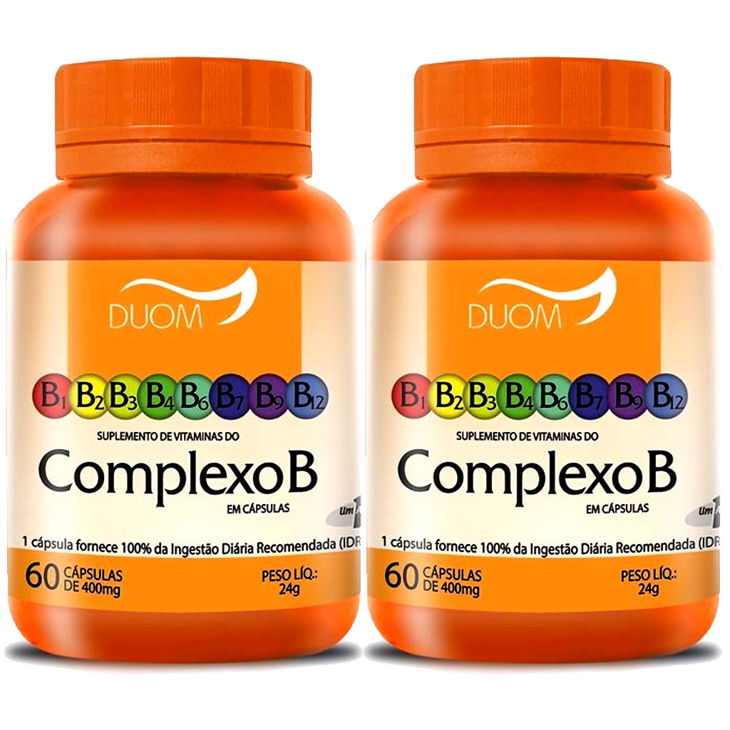 Kit 2 Und Vitaminas Do Complexo B 60cps (1 Ao Dia) Duom | Shopee Brasil