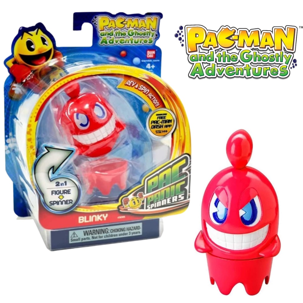 Boneco Pac Man Panic Spinners Pac's Pal Blinky Bandai | Shopee Brasil