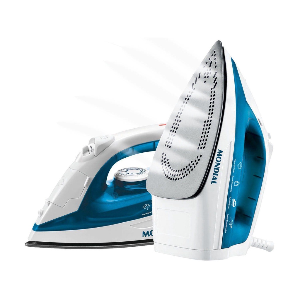 Ferro de Passar Roupa a Vapor Autolimpante Mondial Branco e Azul ...