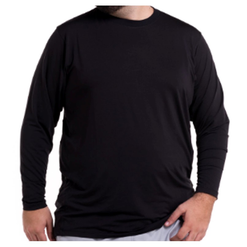 Camiseta Masculina Manga Longa Tamanho Grande Plus Size Poliéster