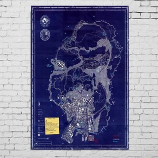 Poster Cartaz Mapa Gta 5 V Edição De Colecionador A3