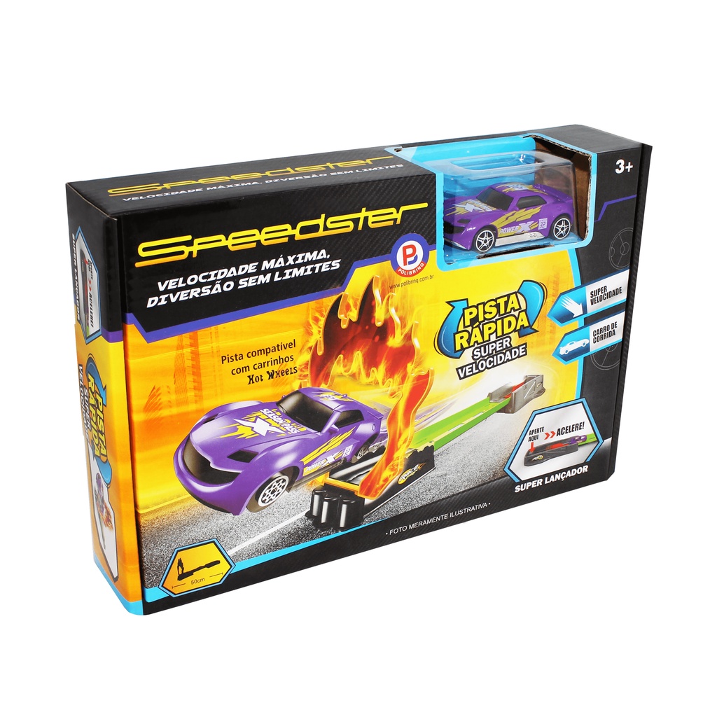 Pista de Carrinhos Brinquedo Speedster Rápida Rampa Lançador Compatível Hot  Wheels - Escorrega o Preço