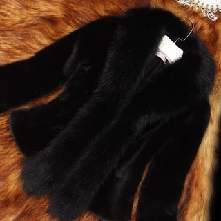Casaco Feminino De Pele Falsa De Pelo Sintético S-3XL/Elegante/Quente/Grosso/Da Moda