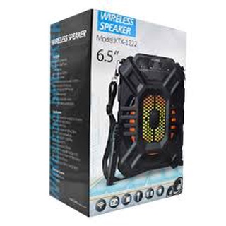 Caixa de Som KTX 1222 com Bluetooth, Rádio FM, USB, karaokê, jogo de Luz, microfone e entrada para cartão de memória e pendrive