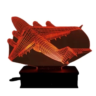 Luminária Led 3D, Avião Boeng, Aeronave, Aeronáutica, 16 cores, Top, Piloto