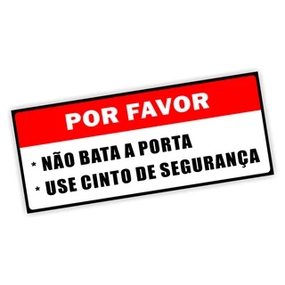 Adesivo Não Bata A Porta E Use Cinto De Segurança Kit 5 Unid