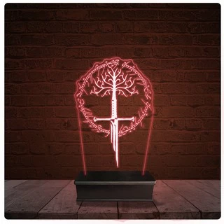 Abajur Luminária Acrílico Led - Senhor dos Anéis Gondor 03