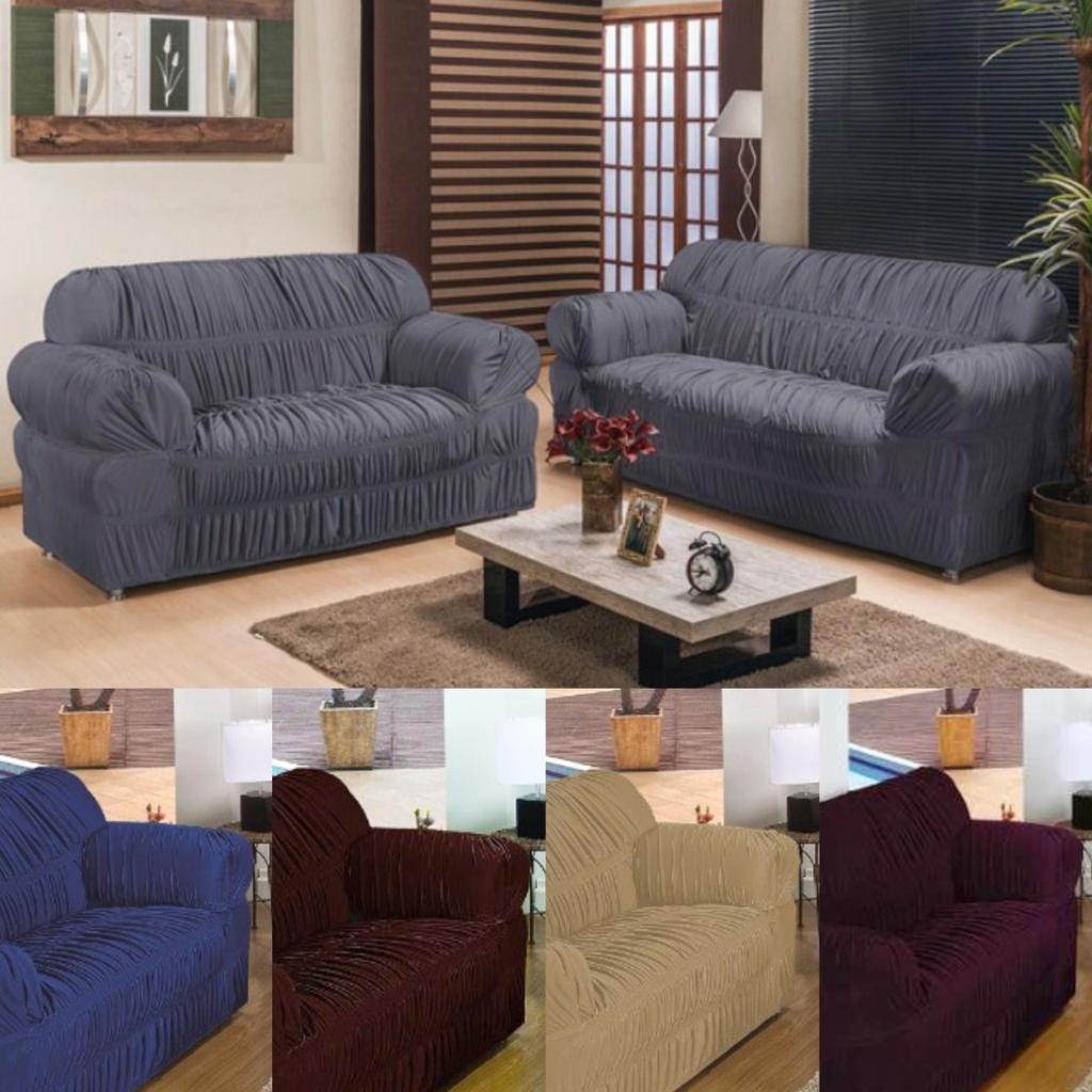 Capa de Sofá Padrão 2 e 3 Lugares 21 Elásticos Cores Premium | Shopee ...