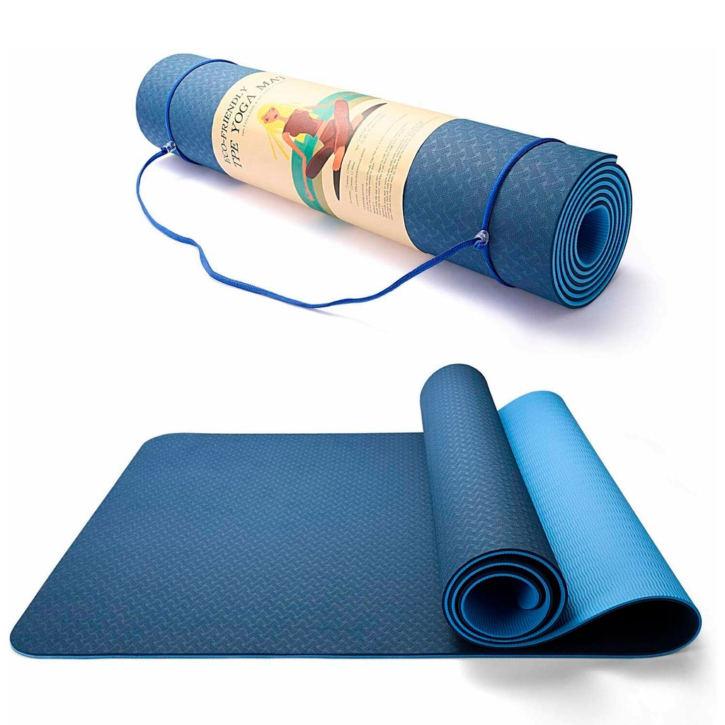 Tapete Yoga Tpe Mat Pilates Ginástica 183x61x0,8cm Com Bolsa – Tendytudo